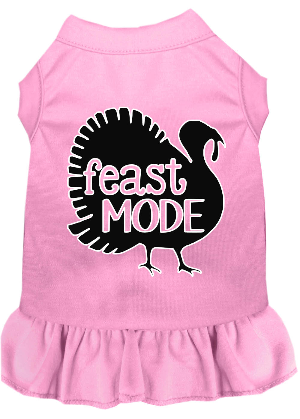 Feast Mode Screen Print Dog Dress Light Pink XL
